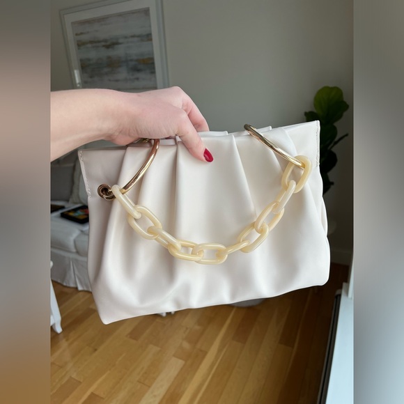 House of Want Vegan Chill Framed Clutch Ivory - Picture 1 of 6